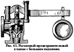 подпись: 
рис. 61. рычажный предохранительный клапан с большим подъемом.
