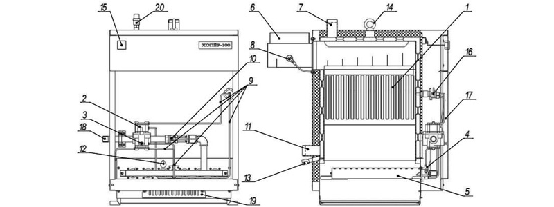 Схема котла Хопер-80 с РГУ
