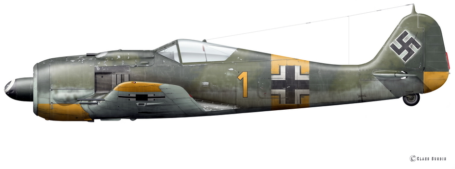 ​Fw 190A-7 «Жёлтая 1» командира 3./JG 54 лейтенанта Отто Киттеля, лето 1944 года. - «Тьма опустилась над Курляндским котлом…» | Военно-исторический портал Warspot.ru