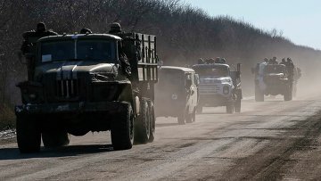 Вывод войск украинской армии из Дебальцево. Донецкая область, 18 февраля 2015