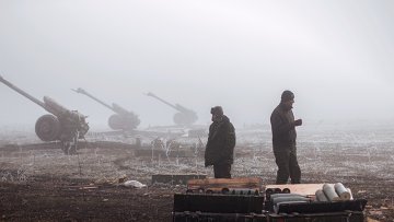 Ополченцы ДНР в окрестностях Дебальцево Донецкой области. Архивное фото