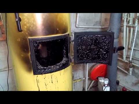 How to clean a solid fuel boiler (fireplace) with "logs" (the real test drive).