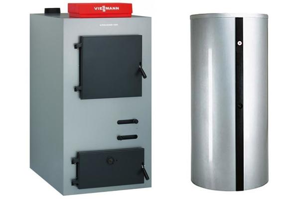 Современный газогенераторный (пиролизный) котёл Vitoligno 100-S и бойлер Viessmann Vitocell 100-E SVPA 950 л