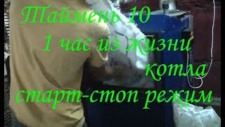 Котел таймень 10 + опилки. Старт-стоп с электронным регулятором